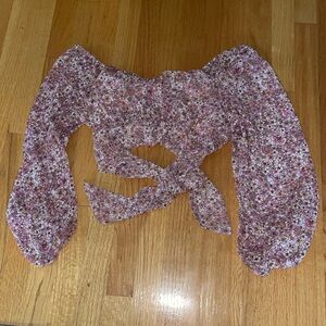 Pink Floral Crop Top